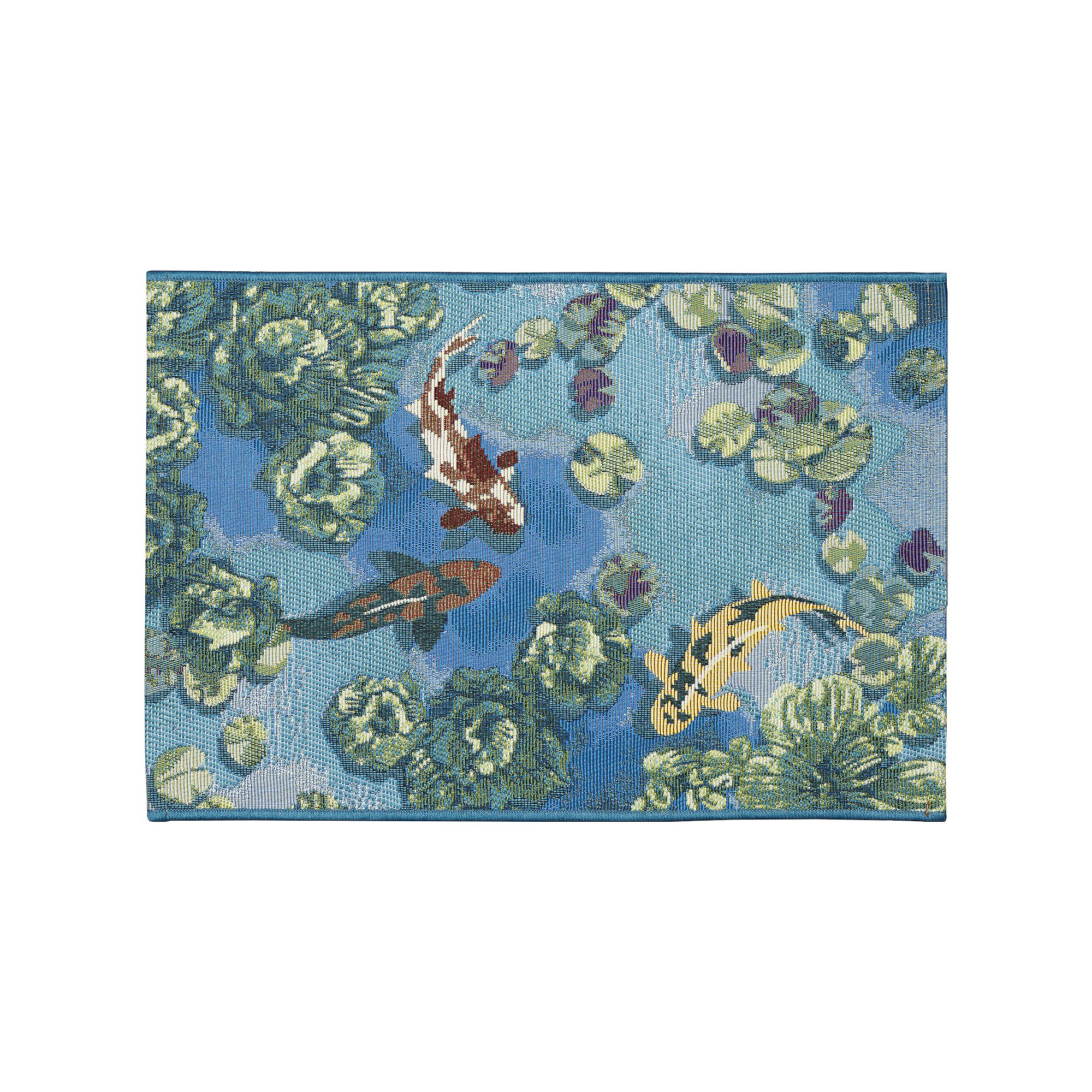 Liora Manne Esencia Koi Pond Indoor/Outdoor Mat, Blue