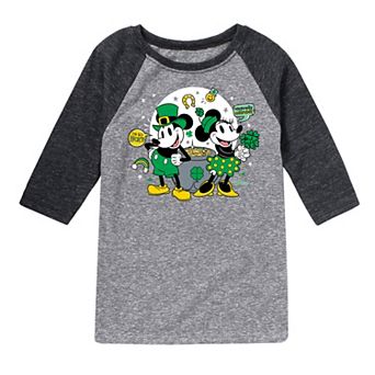 Disney's Mickey Mouse Boys 8-20 Minnie Gold Pot Raglan Tee