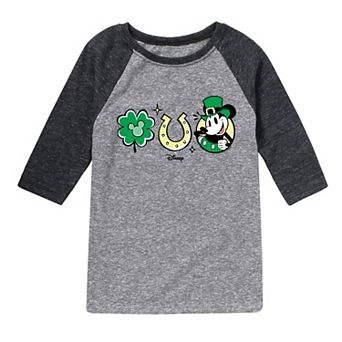 Disney's Mickey Mouse Boys 8-20 St. Patricks Day Raglan Tee