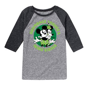 Disney's Mickey Mouse Boys 8-20 Minnie Shamrock Raglan Tee