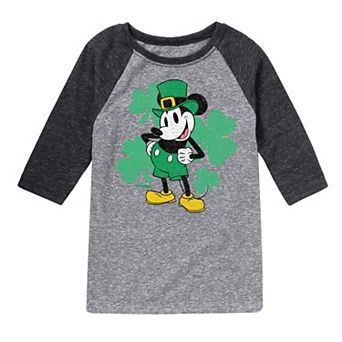 Disney's Mickey Mouse Boys 8-20 Leprechaun Raglan Tee