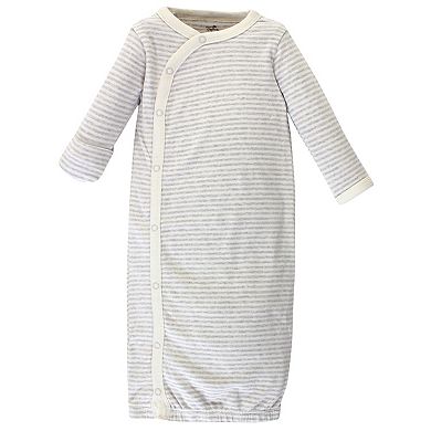 Touched by Nature Baby Organic Cotton Side-Closure Snap Long-Sleeve Gowns 3pk