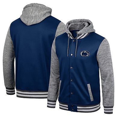 Men's Colosseum Navy Penn State Nittany Lions Robinson Hoodie Full-Snap Jacket