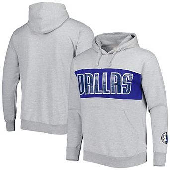 Men's Fanatics Branded Heather Gray Dallas Mavericks Wordmark French Terry Pullover Hoodie