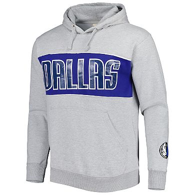 Men's Fanatics Branded Heather Gray Dallas Mavericks Wordmark French Terry Pullover Hoodie