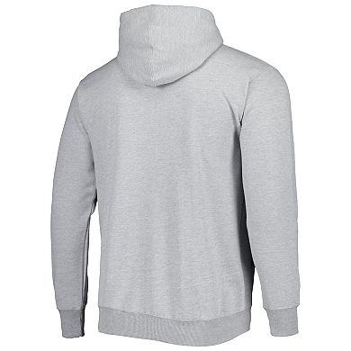 Men's Fanatics Branded Heather Gray Dallas Mavericks Wordmark French Terry Pullover Hoodie