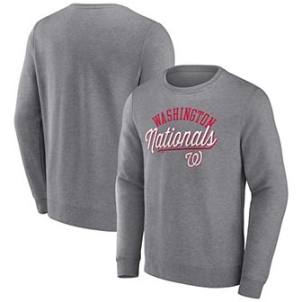 Men's Fanatics Branded Heather Gray Washington Nationals Simplicity Pullover Sweatshirt
