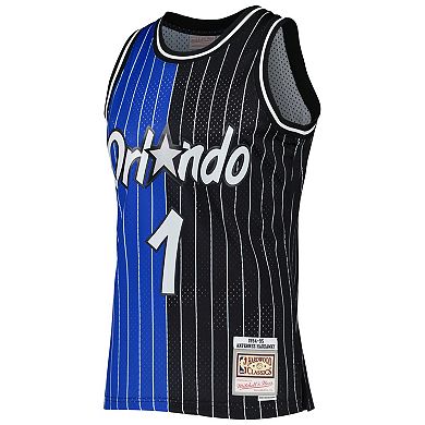 Men's Mitchell & Ness Penny Hardaway Blue/Black Orlando Magic Hardwood Classics 1994-95 Split Swingman Jersey