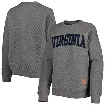 Women's Pressbox Heather Charcoal Virginia Cavaliers Moose Quilted Pullover Sweatshirt