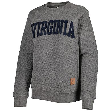 Women's Pressbox Heather Charcoal Virginia Cavaliers Moose Quilted Pullover Sweatshirt