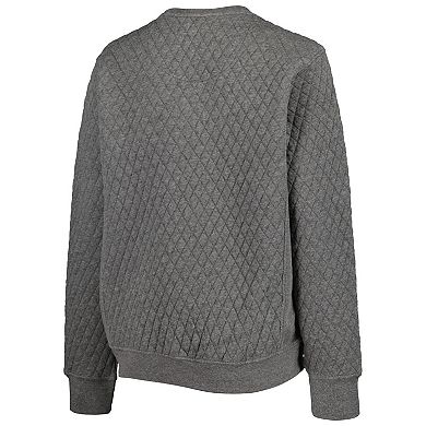 Women's Pressbox Heather Charcoal Virginia Cavaliers Moose Quilted Pullover Sweatshirt