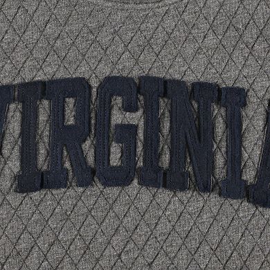 Women's Pressbox Heather Charcoal Virginia Cavaliers Moose Quilted Pullover Sweatshirt