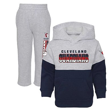 Toddler Navy/Heather Gray Cleveland Guardians Two-Piece Playmaker Set