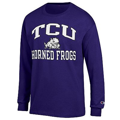 Men s Champion Purple TCU Horned Frogs High Motor Long Sleeve T Shirt