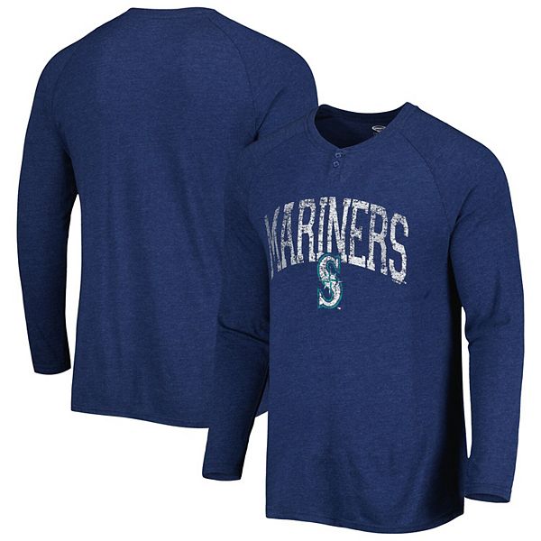 Men's Fanatics Branded Oatmeal Seattle Mariners High and Tight Henley T-Shirt