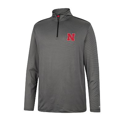 Men's Colosseum Charcoal Nebraska Huskers Logo Quarter-Zip Windshirt
