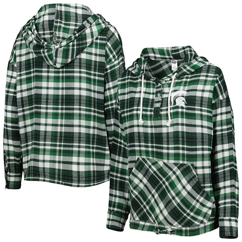 Womens Concepts Sport Green Michigan State Spartans Mainstay Plaid Pullove
