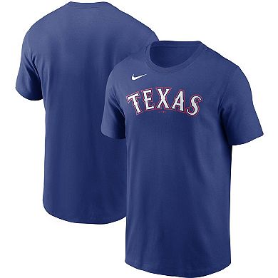 Men's Nike Royal Texas Rangers Team Wordmark T-Shirt