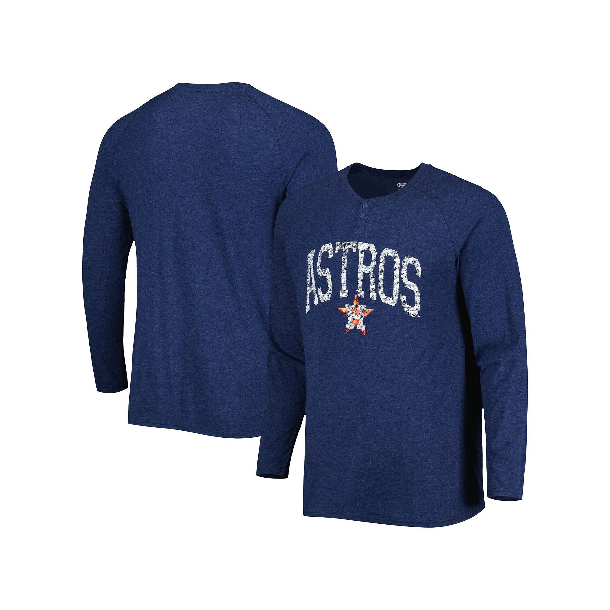 Mens Concepts Sport Navy Houston Astros Inertia Raglan Long Sleeve Henley 