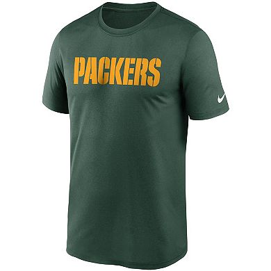 Men's Nike Green Green Bay Packers Wordmark Legend Performance T-Shirt