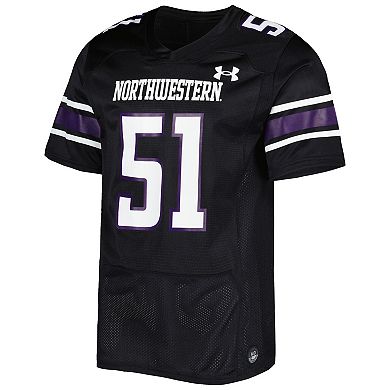 Men's Under Armour #51 Black Northwestern Wildcats Team Wordmark ...