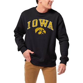 Men's League Collegiate Wear Black Iowa Hawkeyes 1965 Arch Essential Pullover Sweatshirt