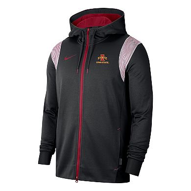 Men's Nike Black Iowa State Cyclones Sideline Performance Full-Zip Hoodie