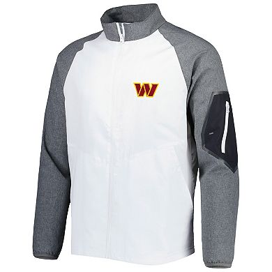 Men's Dunbrooke White Washington Commanders Hurricane Raglan Full-Zip Windbreaker Jacket