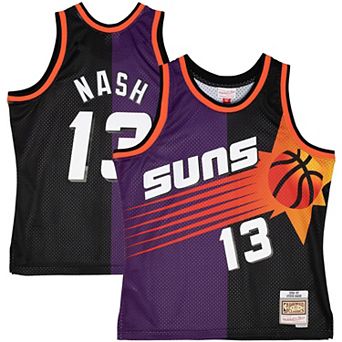 Men's Mitchell & Ness Steve Nash Purple/Black Phoenix Suns Hardwood Classics 1996-97 Split Swingman Jersey