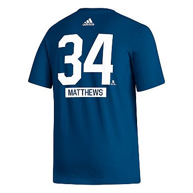 Men's adidas Auston Matthews Blue Toronto Maple Leafs Fresh Name & Number T-Shirt