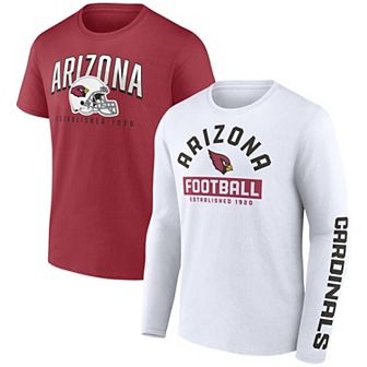 Men's Fanatics Branded Cardinal/White Arizona Cardinals Long and Short Sleeve Two-Pack T-Shirt