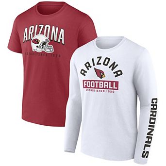 Men's Fanatics Branded Cardinal/White Arizona Cardinals Long and Short Sleeve Two-Pack T-Shirt