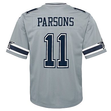 Youth Nike Micah Parsons Gray Dallas Cowboys Inverted Game Jersey