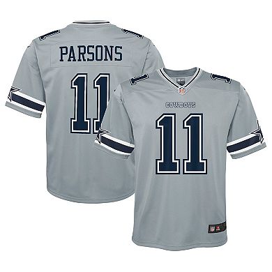 Youth Nike Micah Parsons Gray Dallas Cowboys Inverted Game Jersey