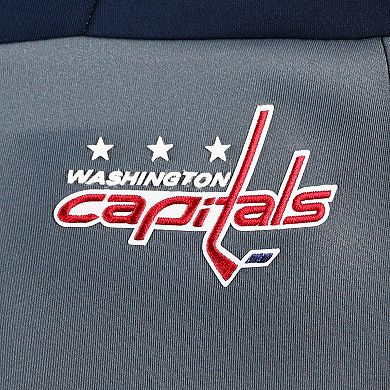 Women's Antigua Navy/Gray Washington Capitals Protect Full-Zip Jacket