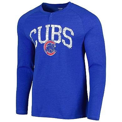 Men's Concepts Sport Royal Chicago Cubs Inertia Raglan Long Sleeve Henley T-Shirt