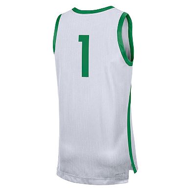 Men's Nike #1 White Oregon Ducks Replica Jersey