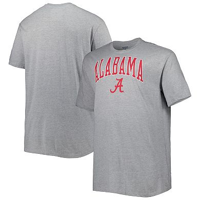 Men's Champion Heathered Gray Alabama Crimson Tide Big & Tall Team Arch Over Wordmark T-Shirt