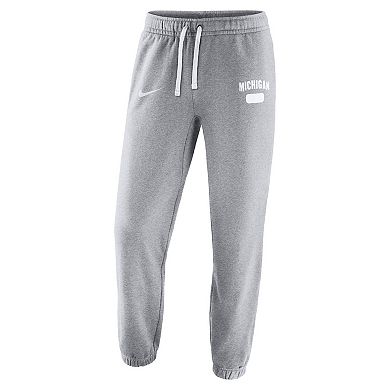 Men's Nike Heathered Gray Michigan Wolverines Saturday Fleece Pants