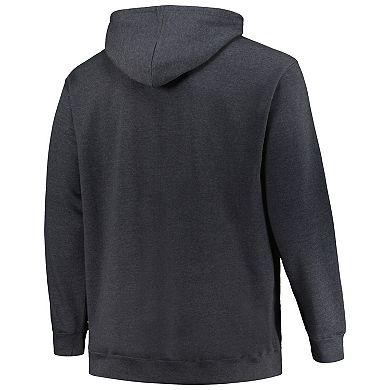 Men's Champion Heather Charcoal Ohio State Buckeyes Big & Tall Arch Over Logo Powerblend Pullover Hoodie
