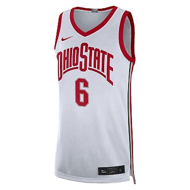 Men's Nike LeBron James White Ohio State Buckeyes Limited Basketball Jersey