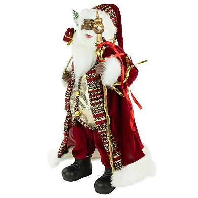 24" African American Santa Claus with Gift Bag Christmas Figure