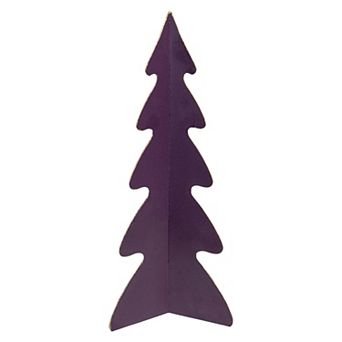 12" Purple Triangular Christmas Tree with a Curved Design Tabletop Decor
