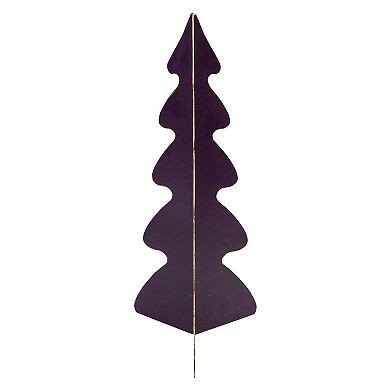 12" Purple Triangular Christmas Tree with a Curved Design Tabletop Decor