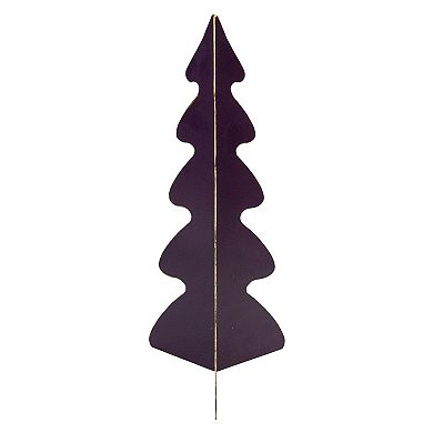 12" Purple Triangular Christmas Tree with a Curved Design Tabletop Decor