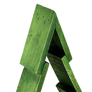 12" Green Geometric Wooden Christmas Tree Tabletop Display