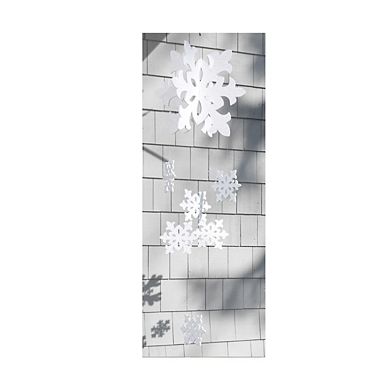 34" White Glittering Snowflake Christmas Hanging Ornament