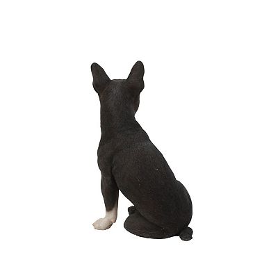 16.5" Black and White Boston Terrier Sitting Figurine