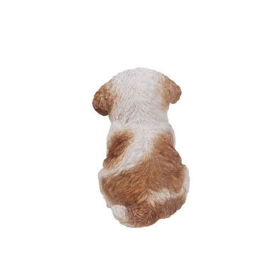 7.25" Brown and White Shih Tzu Puppy Figurine