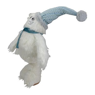 23-Inch Plush White and Blue Standing Tabletop Yeti Christmas Figure